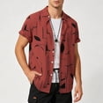 thumbnail image 2 of 80s 90s Outfit Hawaiian Shirt for Men Short Sleeve Button Down Shirts Printed Funny Party Outfit Sizes S-2XL Red, 2 of 6