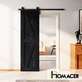 thumbnail image 2 of Homacer 5-in-1 Design 20'' W x 80'' H x 1-3/8'' D Solid Wood Barn Door, Finished and Unassembled, with Pre-drilled Holes for Easy Assemble and Pre-routed Groove, Interior Only (Black), 2 of 7