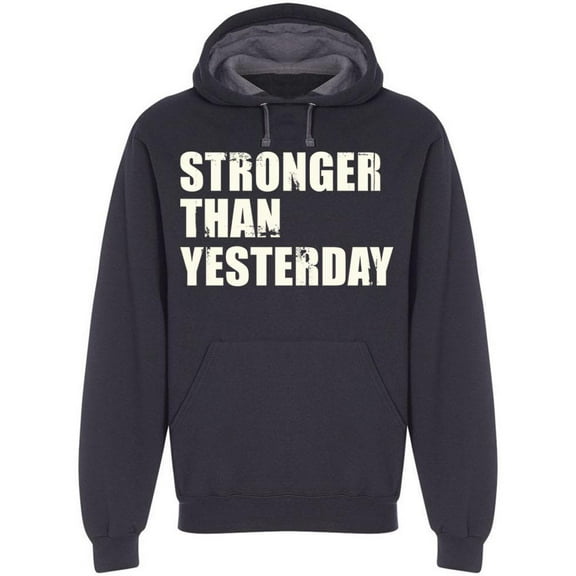 Stronger Than Yesterday Grunge  Hoodie Men -Image by Shutterstock, Male Small