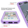 thumbnail image 4 of Compatible with iPod Touch 7th/6th/5th Generation Case, Dustproof Shockproof Case with Built-in Screen Protector, Bumper Frame Heavy Duty Full Body Protective Cover,Purple, 4 of 6