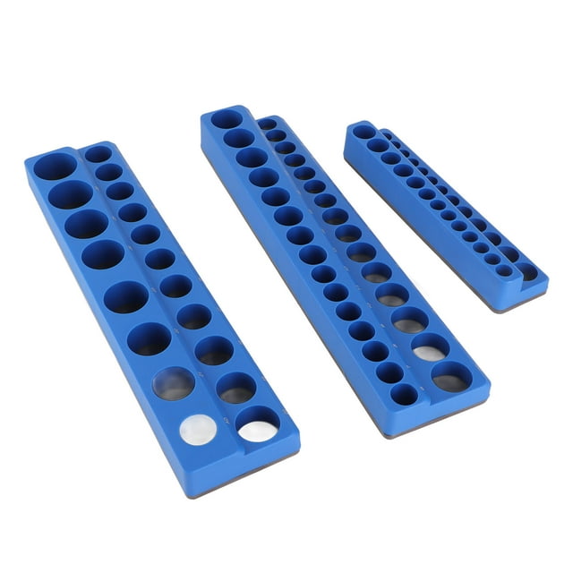 Juego de Organizador de Achufes Magnícos de 3 piezas, Bandeja de Almacenamiento de enchufes de Unidad de 1/4 Pulg., 3/8 Pulg., 1/2 Pulg., Potente Soporte de Enchufe