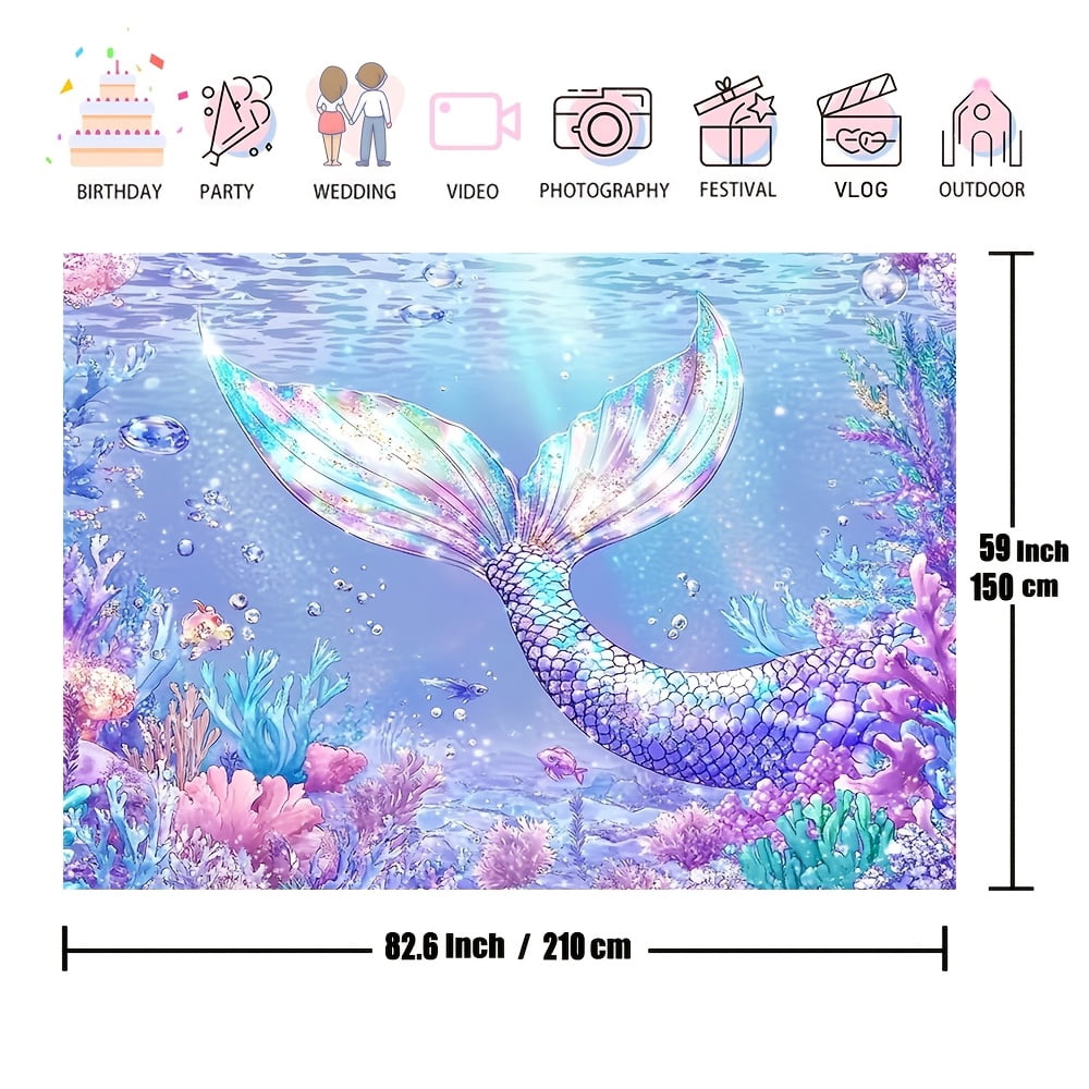 Meerjungfrau Glitzer-Banner „Happy Birthday“ Under The Sea – Ca. 4,6 M Lang Mit 15 Teilen & Band