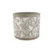 thumbnail image 1 of Maceta cilíndrica con patrón de relieve de hojas grises, con orificio de drenaje, maceta de cemento for decorar balcón, sala de estar, cocina (3 tamaños), 1 of 6
