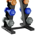 thumbnail image 3 of HolaHatha 3, 5, 8, 10, & 12 lb Neoprene Hexagon Dumbbell Weight Set w/ Stand, 3 of 5