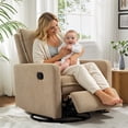 thumbnail image 2 of HSUNNS 360° Swivel Rocker Recliner for Adults, Small Rocking Recliner for Small Spaces, Glider Recliner for Nursery, Rocking Chair , Manual Recliner Chair for Living Room, Bedroom, Camel, 2 of 13