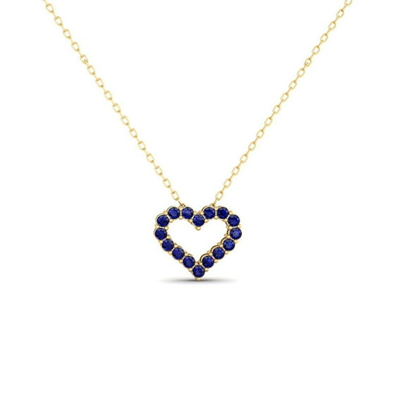 Heart-Shaped Pendant with Round Sapphire Gemstones 14K Rose Gold Over 925 Silver Ideal Gift for Valentine's Day & Love Gifts