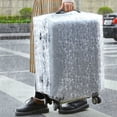 thumbnail image 4 of Housse de Valise en PVC Transparente Motif Pierre Ondulée Fraise, Antipoussière, Valise de Voyage Imperméable, Housse de Protection pour Valise à Roulettes de Voyage, 4 of 8