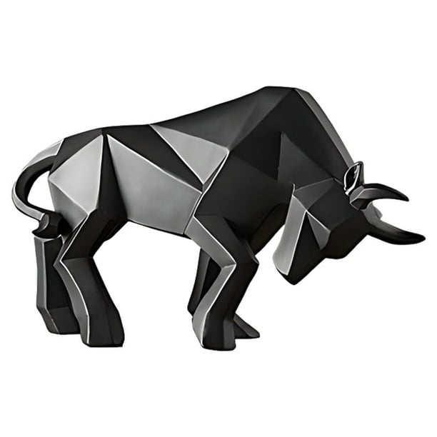 Escultura De Toro Toystoory Natural Con Textura De Línea Suave Decoración del hogar negro