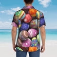 thumbnail image 3 of Lsque Easter Eggs1 pattern Hawaiian Shirt for Men, Unisex Summer Beach Casual Short Sleeve Button Down Shirts-Small, 3 of 9