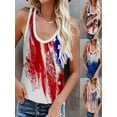thumbnail image 2 of KVMeteor Women's American Flag Sleeveless Tank Tops 4th of July Stripes Patriotic T Shirts, 2 of 3
