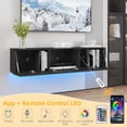 thumbnail image 3 of Floating TV Stand with LED Lights Wall Mounted TV Cabinet Entertainment Center Storage Shelf for up to 63 inch TV, 3 of 12