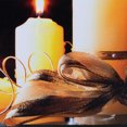 thumbnail image 6 of Northlight LED Back Lit Candles with Ribbon on a Platter Canvas Wall Art - 12" x 12", 6 of 8