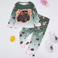 thumbnail image 2 of Gibobby Kids 2 Pieces Pajama Sets with Bamboo Viscose,Snug Fit Pjs for Girls,All-Season Comfort Sleepwear(Dark Green,3-4 Years), 2 of 3