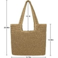 thumbnail image 5 of Kukuzhu Women Large Straw Beach Bag Handmade Woven Shoulder Bags Hobo Tote Handbag Purse for Summer, 5 of 6