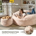 thumbnail image 4 of Ovios Oversized 5FT Bean Bag Chair with Ottoman, Memory Foam Filled Lounge Floor Chair for Adults, Comfy Bean Bag Sofa for Living Room, Bedroom, Dorm, Beige, 4 of 9