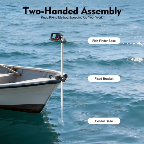 Portable Transducer Mount Bracket with Fishfinder Mount, 360° Rotatable Universal Fish Finder Mount for Boat Canoe Kayak Fishing, Max Opening 3.15"