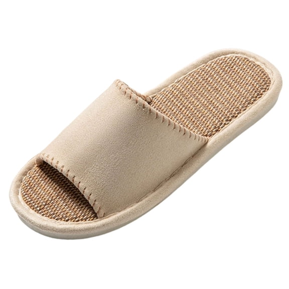 Wensltd Women Slippers Wide Strap Slide Slippers Open Toe House Slippers Solid Color for Summer Indoor