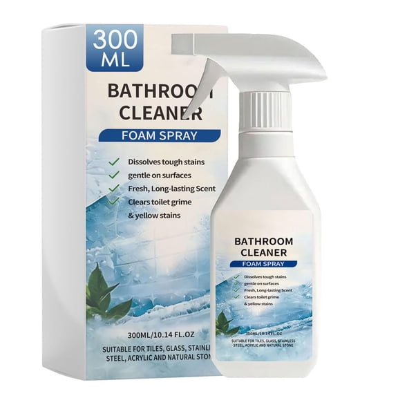 Scale Remover Bathroom Cleaner Foam Spray, Powerful Scale Remover for Bathroom & Shower, Aerosol Foamer for Tiles, Glass, Stainless Steel & Stone