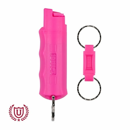 UPC: 0023063153018 | SABRE Campus Safety Pepper Gel Key Case with Quick Release Pink Color