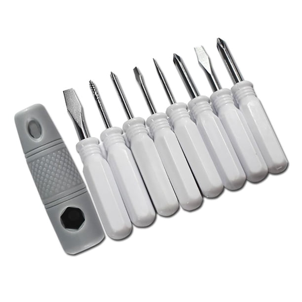 Injueey Juego de destornilladores de 9 piezas Juego de herramientas de reparación de electrodomésticos de destornillador de acero al cromo vanadio Tratamientos de ventanas Blanco Injueey HA024675-02