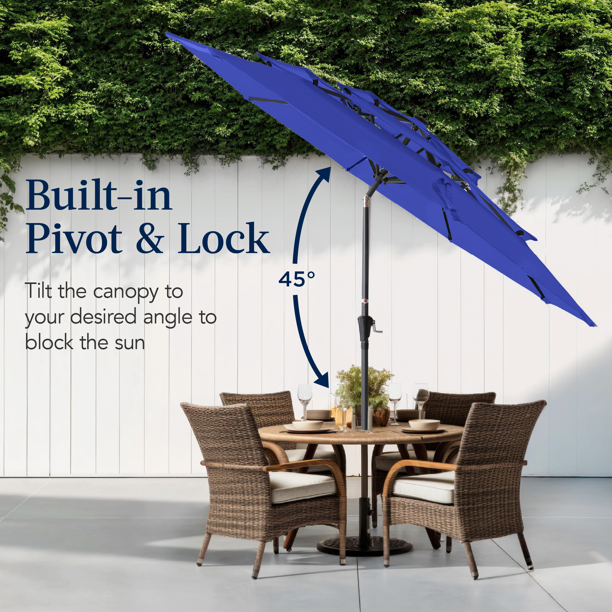 Best Choice Products 10ft 3-Tier Market Umbrella, Resort Blue photo 5