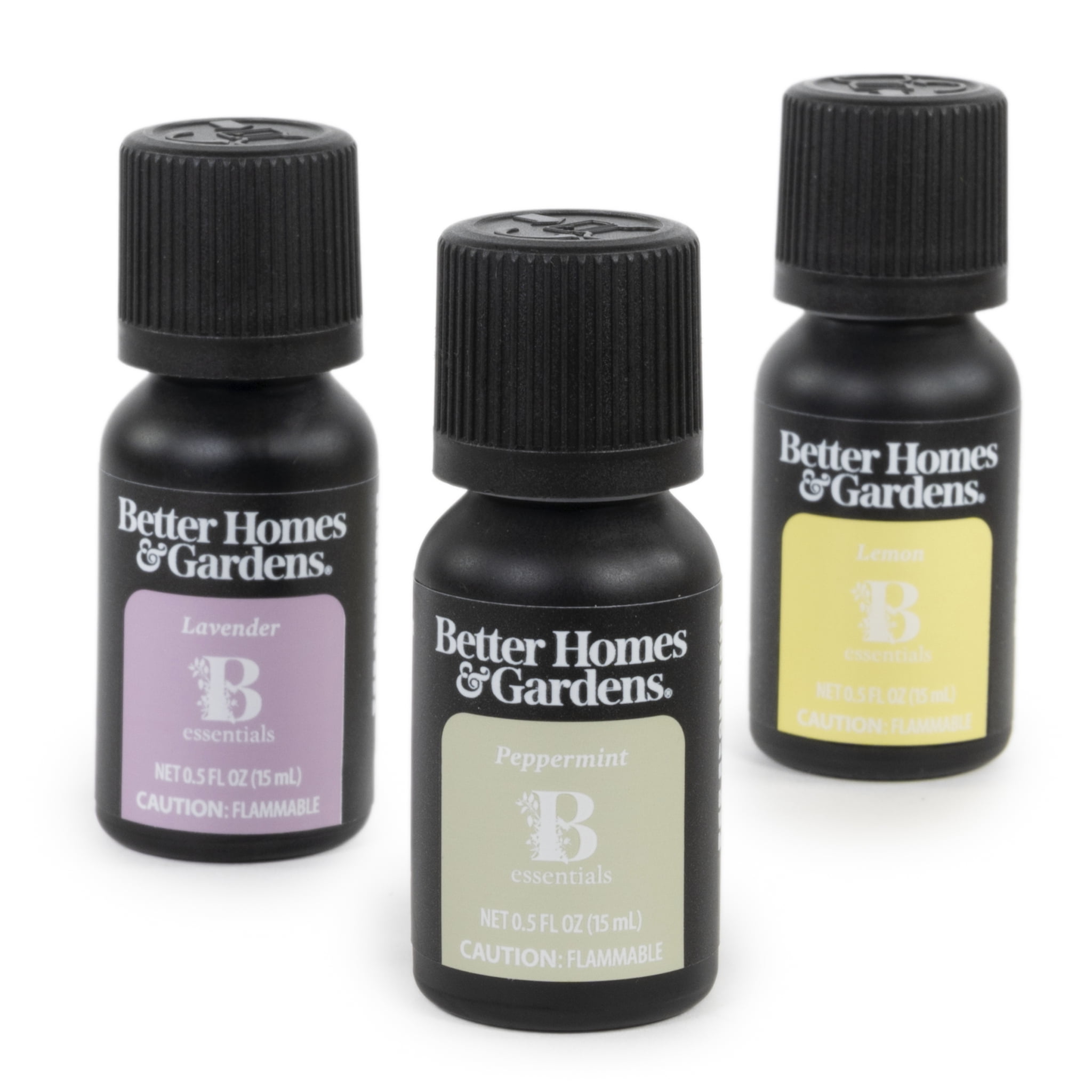 Better Homes & Gardens 100% Pure Essential Oils: Lavender, Peppermint, & Lemon, 3 x 15mL