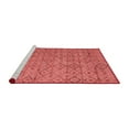 thumbnail image 2 of Ahgly Company Machine Washable Indoor Round Abstract Red Modern Area Rugs, 4' Round, 2 of 4