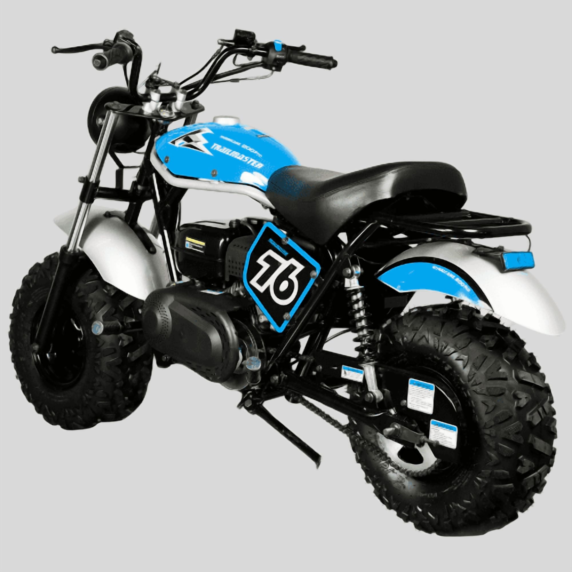 Trailmaster Hurricane 200 Pro Mini Bike, 196cc 4-Stroke Engine, Electric Start, Front & Rear Disc Brakes, LED Headlight, Max Speed 25 MPH (Blue)