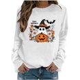 thumbnail image 2 of Mifsaly Halloween Sweatshirts for Women Pumpkin Graphic Cute Ghost Pullover Tops Crewneck Long Sleeve Festival Loose Fit Slouchy Shirts, 2 of 5
