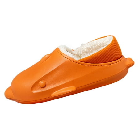 

House Slippers For Women Women S Waterproof Bag And Winter Cartoon Dolphin Indoor Home Non Slip Thick Bottom Warm Cotton Slippers