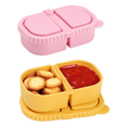 thumbnail image 2 of Silicone Snack Containers, Reusable Compartment Boxes with Lids, Fruit and Salad Dressing Sauce Seasoning Container, 2 of 7