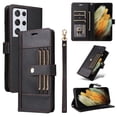 thumbnail image 1 of FOXDOCK Funda tipo Cartera para Samsung Galaxy S21 Ultra – Cubierta de Cuero PU con Múltiples Ranuras, Bolsillo para Efectivo y Correa de Muñeca, 1 of 6