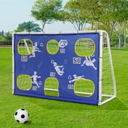 Ktaxon 3 in 1 Soccer Goal with Football, Target Training Net, Rebound Net, 6' x 4' Protable Football Net Outdoor