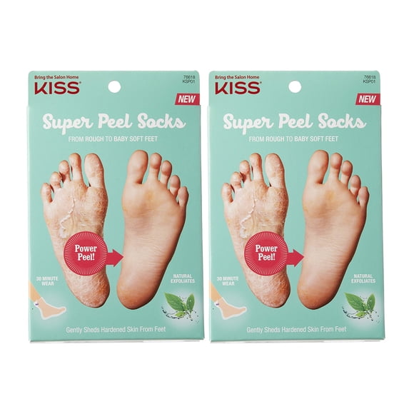 Calcetines Exfoliantes KISS Super Peel 2 Pares Natural