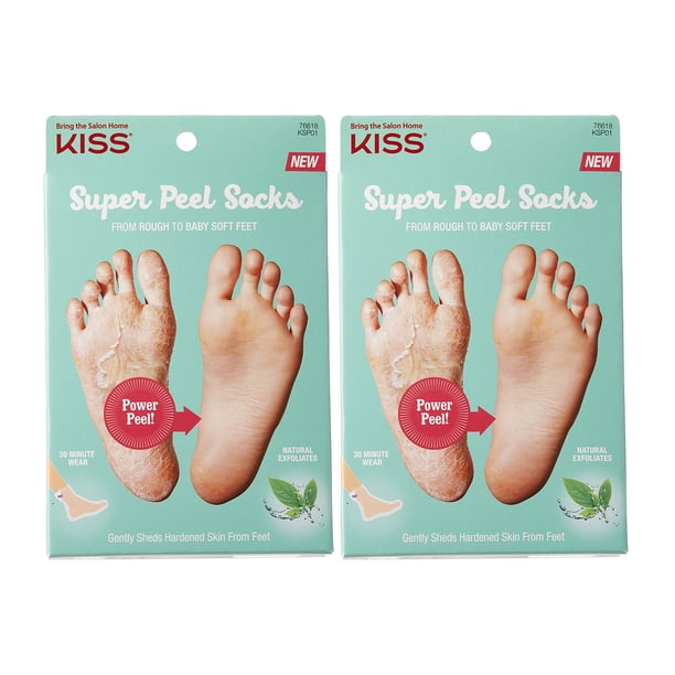 Calcetines Exfoliantes KISS Super Peel 2 Pares Natural
