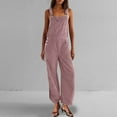 thumbnail image 2 of GigrtiJin Baggy Corduroy Overall for Women Loose Wide Leg Jumpsuit Barrel Pant Cute Adjustable Bib Overalls with Pocket, 2 of 8