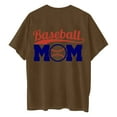 thumbnail image 3 of WREESH Oversized T-Shirt Women's Short Sleeve Baseball Shirt Front and Back Print Top Brown, 3 of 5