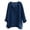 Navy, variant on WTOBBY Women's Cotton Linen V-Neck Long Sleeve Shirt, Solid Color Casual Loose Fit Top, Relaxed Fashion Tee for Breathable Comfort, Unisex Style,Army Green L