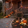 thumbnail image 5 of Metal Ground Plug 10.43x11.81 Inch Vintage Pumpkin Halloween Yard Stake, Rust-Proof Iron Garden Decor for Outdoor Fall Patio Lawn, 5 of 6