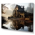 thumbnail image 2 of Designart "Misty Morning in Millan Brown and Grey Mills" Mills Canvas Print, 2 of 5