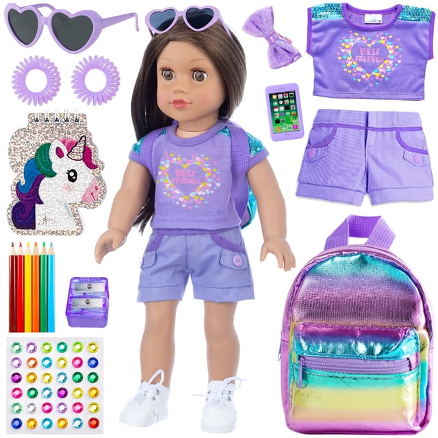 Muñeca de niña School Supplies Playset de 18 pulgadas y 18 pulgadas con accesorios