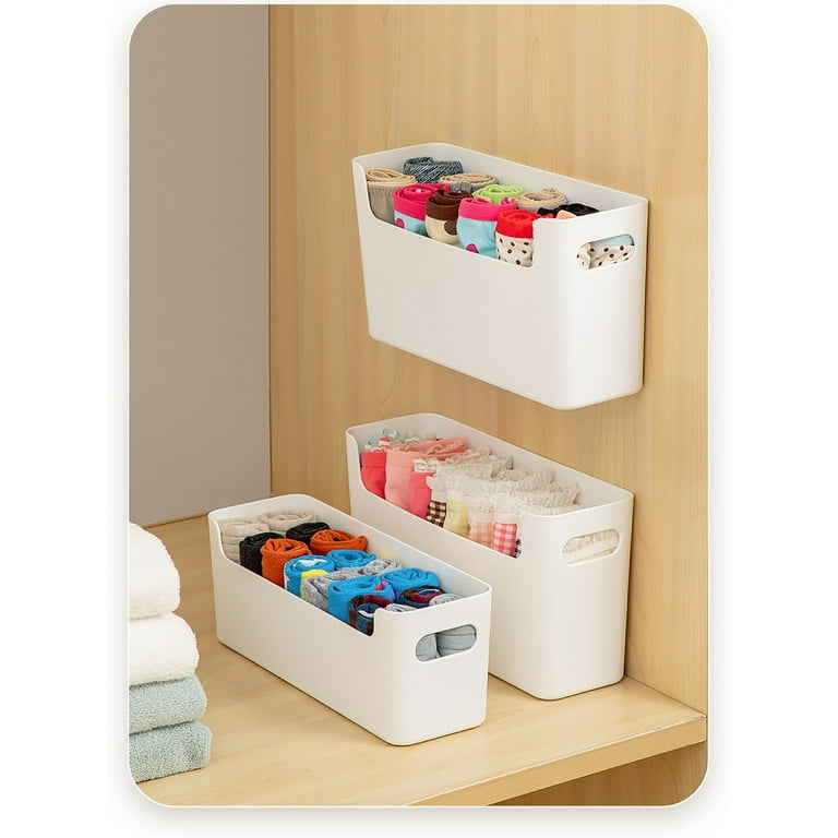 YOHOM White Adhesive Bathroom Caddy Organizer for Tile Wall Mounted Stick on Shower Caddy Floating Shelf Plastic Shampoo Holder with Hook