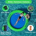 thumbnail image 4 of Water Hammock (8' Circle) Green+BlueRound Floating Ring Inflatable Water Hammock Heavy Duty River Floats Lake Raft for Adults Tanning Pool Lounger Float Island Platform Pad Mat for Party, 4 of 6