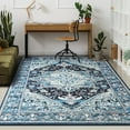 thumbnail image 3 of Homore Vintage Boho Oriental Medallion Area Rug, 4' x 6', Blue, 3 of 7