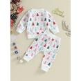 thumbnail image 4 of Wassery Baby Christmas Outfits for Boys Girls Newborn Christmas Tree Print Long Sleeve Round Neck Sweatshirt Long Pants Set Toddler Boys Girls 2 Piece Fall Clothes, 4 of 8