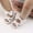 White, variant on piuwrlz Toddler Girls Ballets Flat Dress Shoes Sandals Prewalker Soft Antiskid Soft Sole Babys Shoe White Size 6-9 Months