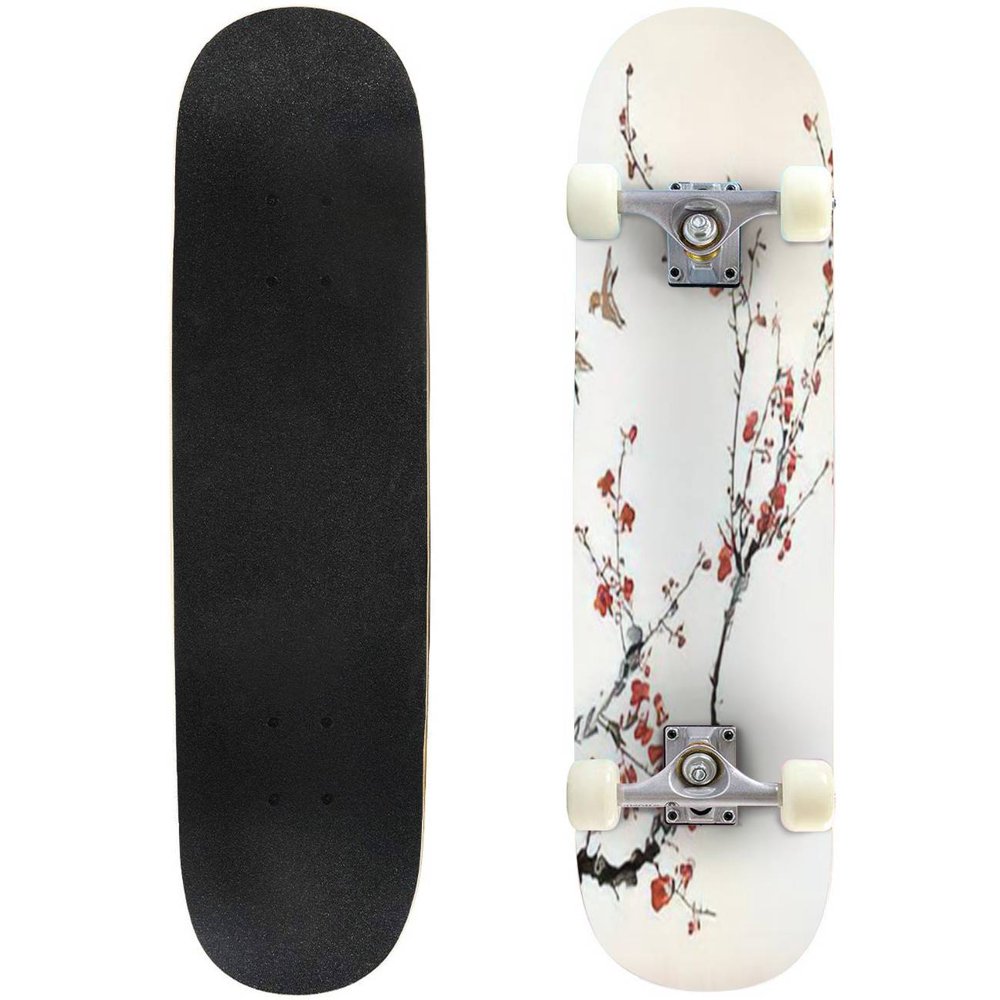 birds and winter sweet Outdoor Skateboard Longboards 31"x8" Pro