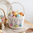 thumbnail image 5 of Deeceymbur Bunny Design Easter Baskets Cotton Linen Woven Storage with Handle Cute Buckets for Egg Party Decor Gift Spring Home Organizer Holiday Supplies, 5 of 6