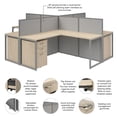 thumbnail image 4 of Scranton & Co Engineered Wood Natural Elm 4-Person L-Cubicle Desk with Drawers, 4 of 8