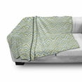 thumbnail image 3 of Retro Soft Flannel Fleece Throw Blanket, Simple Pattern with Geometrical Motif Striped Halved Rhombus, Cozy Plush for Indoor and Outdoor Use, 70" x 90", Seafoam Avocado Green, by Ambesonne, 3 of 6